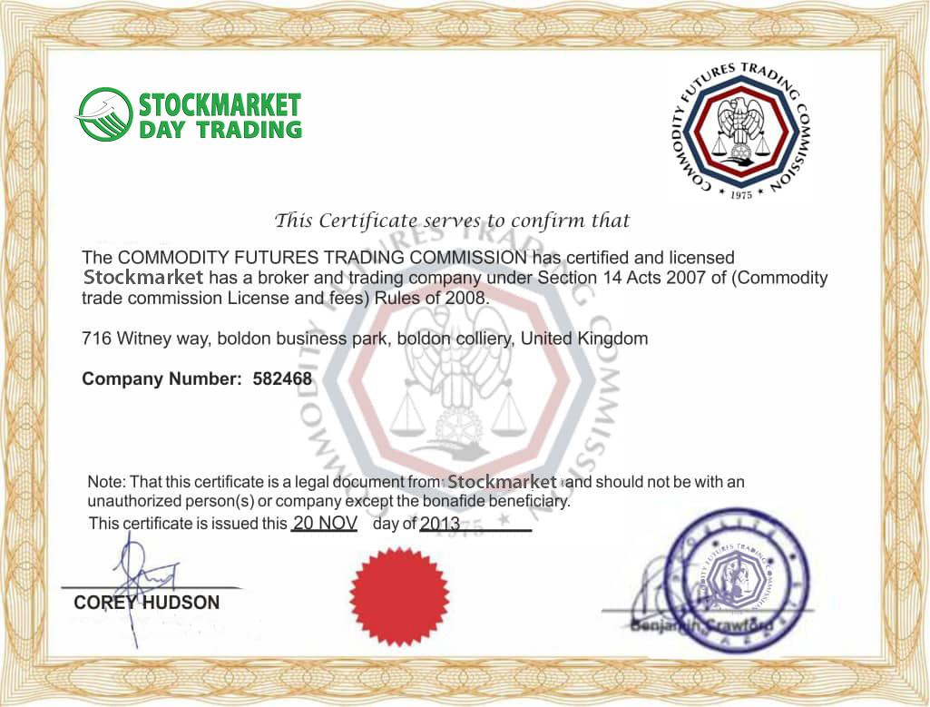 Stockmarketdaytrading Certificate
